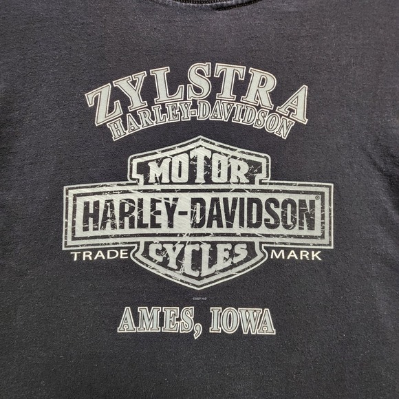 Harley Davidson Shirt Mens Large Black Declare Your Independence Eagle Iowa READ - Picture 10 of 12